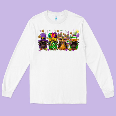 Mardi Gras Afro Gnomies Long Sleeve Tee Designed By Fadigitalartstudio