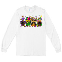 White Mardi Gras afro gnomies Long Sleeve Tee - FaDigitalArtStudio