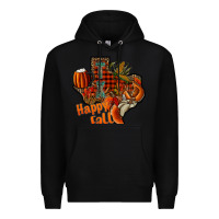 Black happy fall texas Premium Hoodie - CowhideDigitalArt