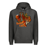 Charcoal Heather happy fall texas Premium Hoodie - CowhideDigitalArt