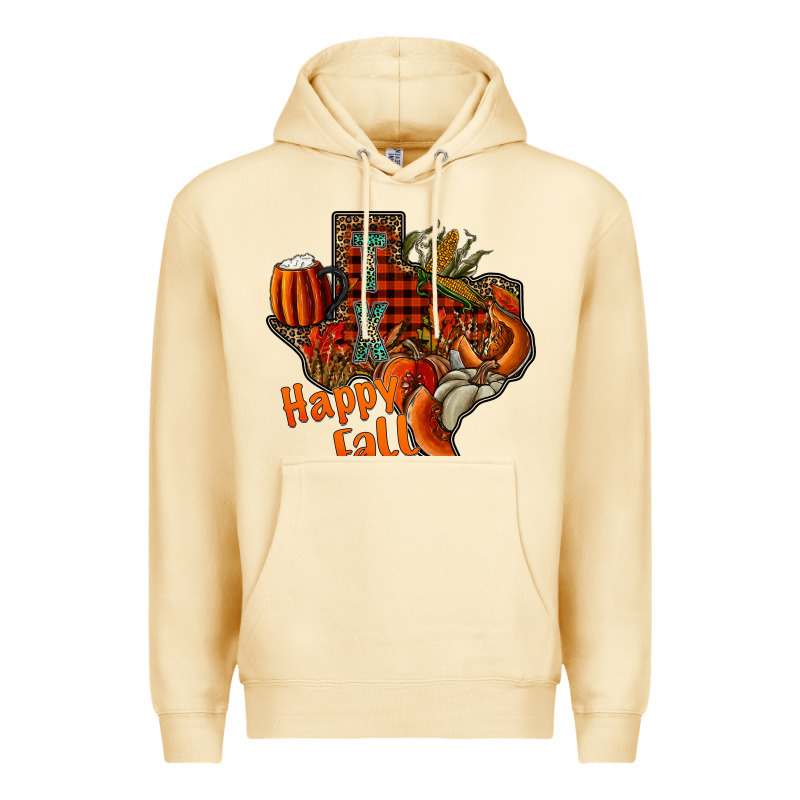 Happy Fall Texas Premium Hoodie by CowhideDigitalArt | Teevron