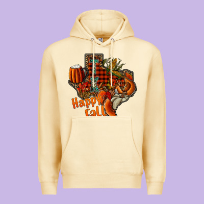 Happy Fall Texas Premium Hoodie Designed By Cowhidedigitalart