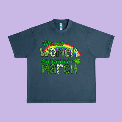 Blessed Women Are Born In March Urban Heavy Tee Designed By Cowgirlartshop
