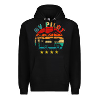 Black rv pilot camping funny vintage motorhome travel vacation t shirt Premium Hoodie - maiPhamDesign