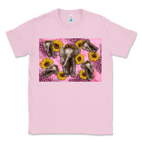 Bubblegum Pink Baby elephant sunflowers kid's bottle Classic Tee - Artiststas