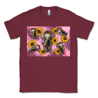 Burgundy Baby elephant sunflowers kid's bottle Classic Tee - Artiststas