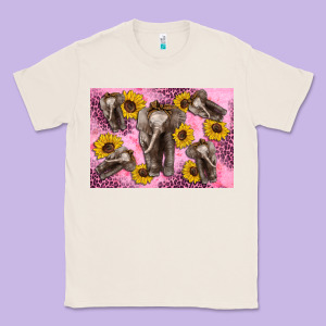 Baby Elephant Sunflowers Kid's Bottle Classic Tee Designed By Artiststas
