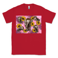 Red Baby elephant sunflowers kid's bottle Classic Tee - Artiststas