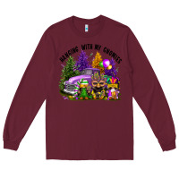 Burgundy mardi gras hanging with my gnomies Long Sleeve Tee - FaDigitalArtStudio