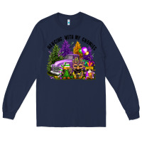 Navy mardi gras hanging with my gnomies Long Sleeve Tee - FaDigitalArtStudio