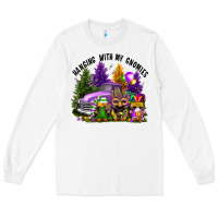 White mardi gras hanging with my gnomies Long Sleeve Tee - FaDigitalArtStudio