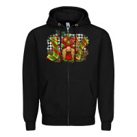 Black christmas joy gnome Zipper Hoodie - BarkalooDesign