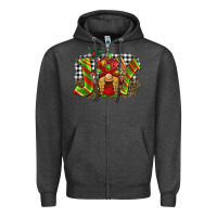 Charcoal Heather christmas joy gnome Zipper Hoodie - BarkalooDesign