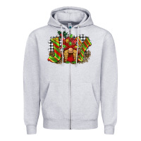 Heather Grey christmas joy gnome Zipper Hoodie - BarkalooDesign