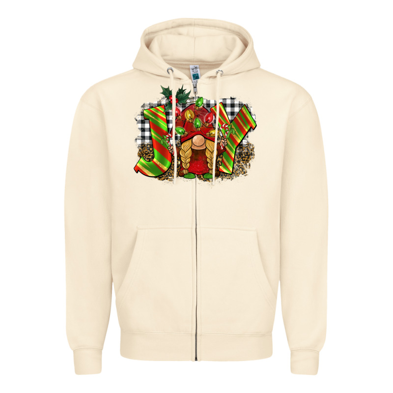 Christmas Joy Gnome Zipper Hoodie by BarkalooDesign | Teevron