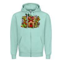 Seafoam christmas joy gnome Zipper Hoodie - BarkalooDesign