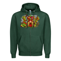 Sports Green christmas joy gnome Zipper Hoodie - BarkalooDesign