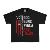 Black God Guns Whiskey Freedom - Pro Gun American Flag Guns Arts Characters Urban Heavy Tee - maiPhamDesign