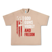 Burro God Guns Whiskey Freedom - Pro Gun American Flag Guns Arts Characters Urban Heavy Tee - maiPhamDesign