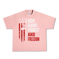 Salmon God Guns Whiskey Freedom - Pro Gun American Flag Guns Arts Characters Urban Heavy Tee - maiPhamDesign