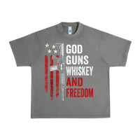 Tornado God Guns Whiskey Freedom - Pro Gun American Flag Guns Arts Characters Urban Heavy Tee - maiPhamDesign