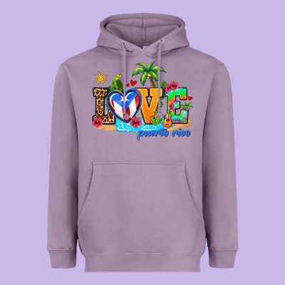 Love Puerto Rico Heavyweight Hoodie Designed By Adodesignshop
