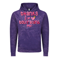 Cloud Purple Thanks for tolerating me Valentine's Day Vintage Hoodie - FaDigitalArtStudio