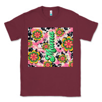 Burgundy mama with hippie daisies Classic Tee - TumblerDesignByShophia