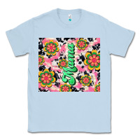 Dusty Blue mama with hippie daisies Classic Tee - TumblerDesignByShophia
