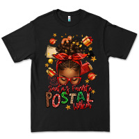 Black santas favorite postal worker afro messy bun Premium Tee - texasbilliewilder