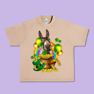 St. Patrick's Donkey With Balloon Urban Heavy Tee Designed By Howdyjamesfarm
