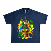 Navy St. Patrick's Donkey with balloon Urban Heavy Tee - HowdyJamesFarm