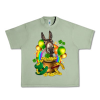 Oil Green St. Patrick's Donkey with balloon Urban Heavy Tee - HowdyJamesFarm
