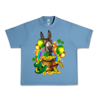 Pebble Blue St. Patrick's Donkey with balloon Urban Heavy Tee - HowdyJamesFarm