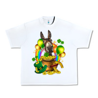 White St. Patrick's Donkey with balloon Urban Heavy Tee - HowdyJamesFarm
