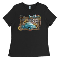 Black Small town USA truck 4th of july Ladies Tee - HowdyJamesFarm