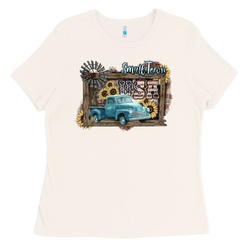 Small Town Usa Truck 4th Of July Ladies Tee by HowdyJamesFarm | Teevron
