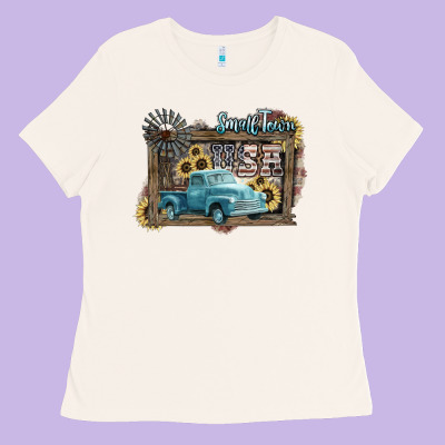Small Town Usa Truck 4th Of July Ladies Tee Designed By Howdyjamesfarm