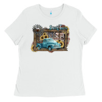 White Small town USA truck 4th of july Ladies Tee - HowdyJamesFarm