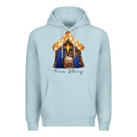 Blue Mist True Story Black Premium Hoodie - CowhideDigitalArt