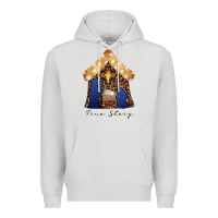 Dove Grey True Story Black Premium Hoodie - CowhideDigitalArt