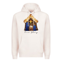 Pale Pink True Story Black Premium Hoodie - CowhideDigitalArt