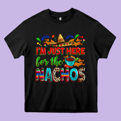 I'm Just Here For The Nachos Heavy Core Tee Designed By Ranaportraitstore