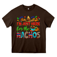 Chocolate Brown I'm just here for the nachos Heavy Core Tee - RanaPortraitStore