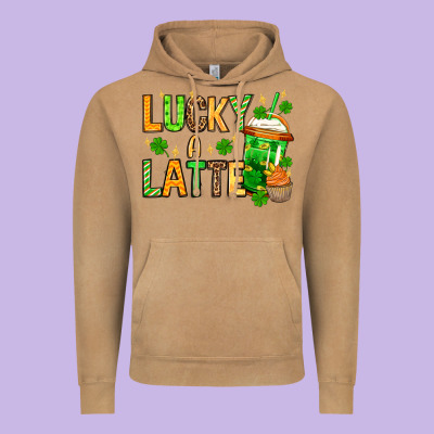 St. Patrick's Lucky A Latte Vintage Hoodie Designed By Oliviacreatesart