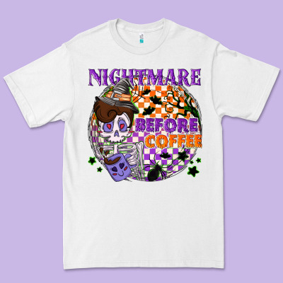 Nightmare Before The Coffee Halloween Premium Tee Designed By Nancycooperartshop