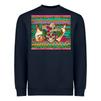 Navy mexican tequila skull roses cactus sombrero Heavyweight Sweatshirt - Artiststas