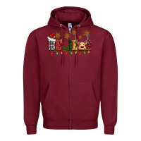 Burgundy christmas believe Zipper Hoodie - BarkalooDesign