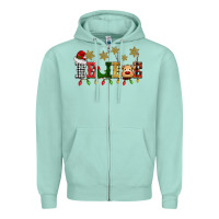 Seafoam christmas believe Zipper Hoodie - BarkalooDesign
