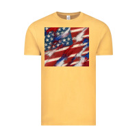 Vintage Mustard American flag glitter 4th of july Vintage Tee - CowGirlArtShop